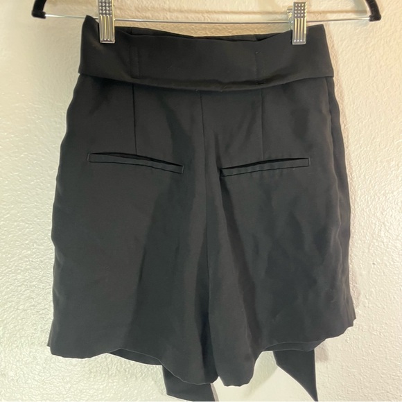 Hnm Size 4 Black High Rise Shorts With Tie Around Waist Gently Worn - Picture 7 of 8